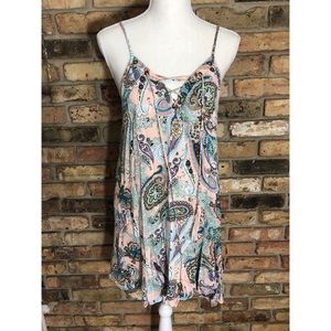 Lulus Paisley Lace Front Dress